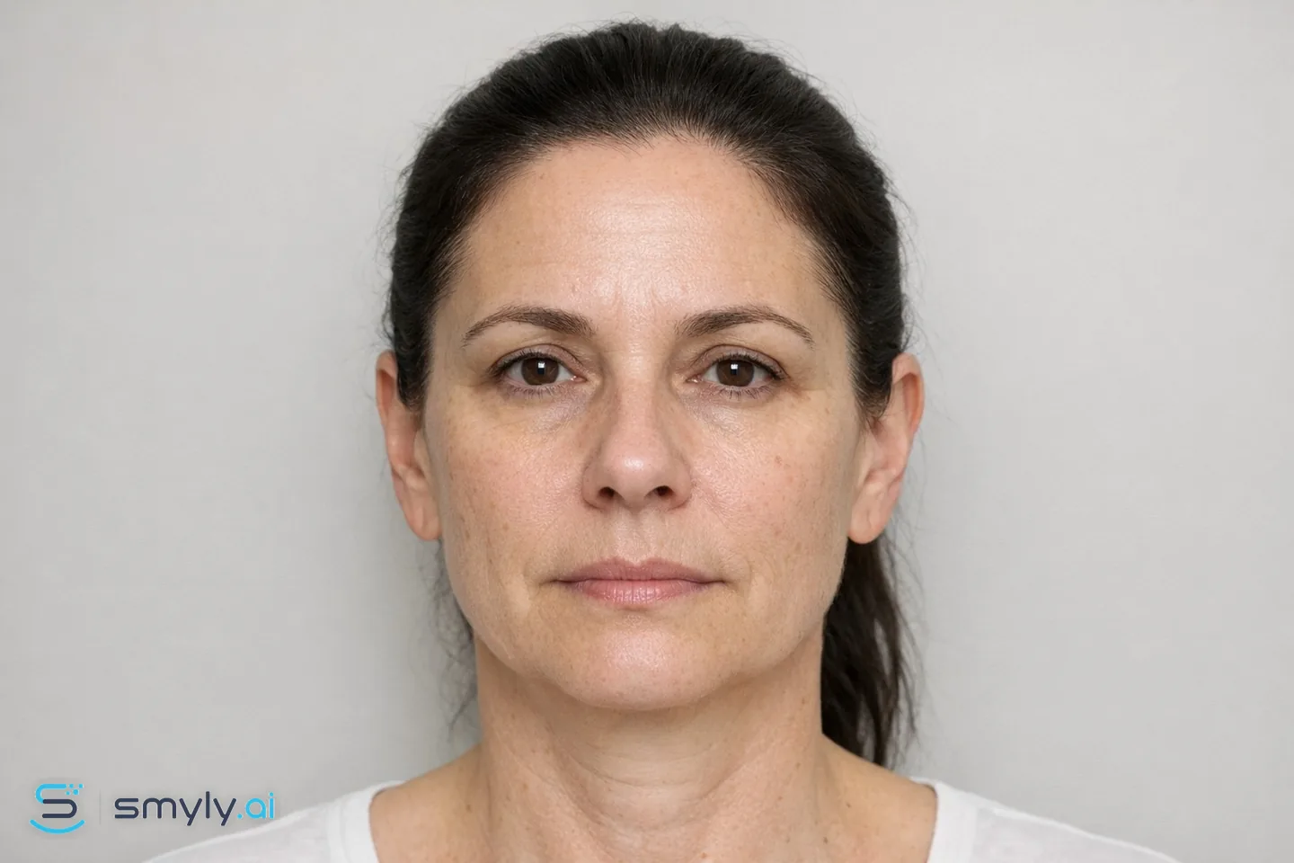 Before: sample face before cheek filler