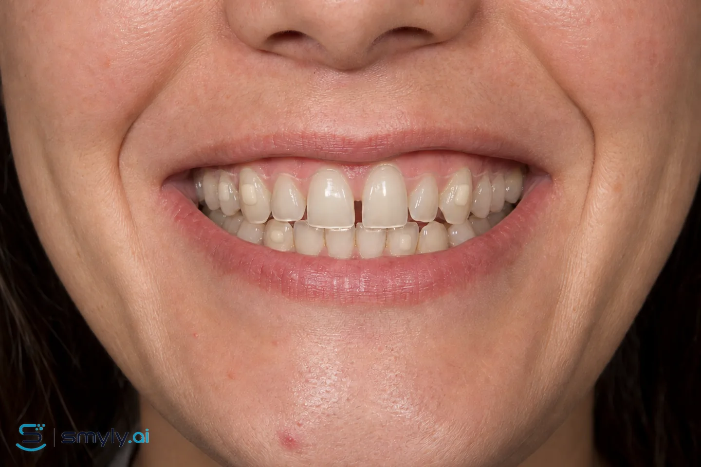 After: Smyly simulation of clear aligners on the same smile