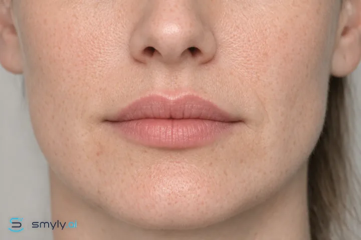 After: Smyly lip filler simulation