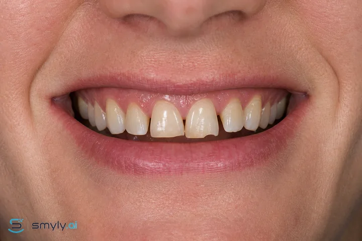 Before: the same smile, untreated
