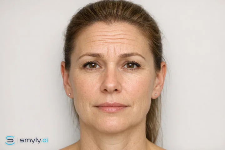 Before: the same face, untreated
